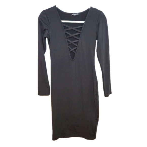 Allegrace women's fleece lined bodycon dress size M H11 - Picture 1 of 6